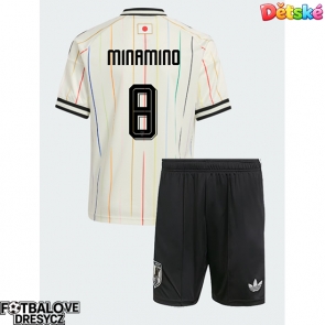 Japonsko Takumi Minamino #8 Dětské Venkovní dres komplet MS 2026 Krátký Rukáv (+ trenýrky)